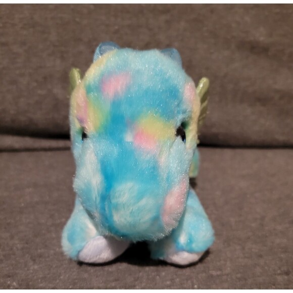 Aurora Bright Fancies 7" Sprinkles Dragon Blue Plush Stuffed Animal - Picture 5 of 5